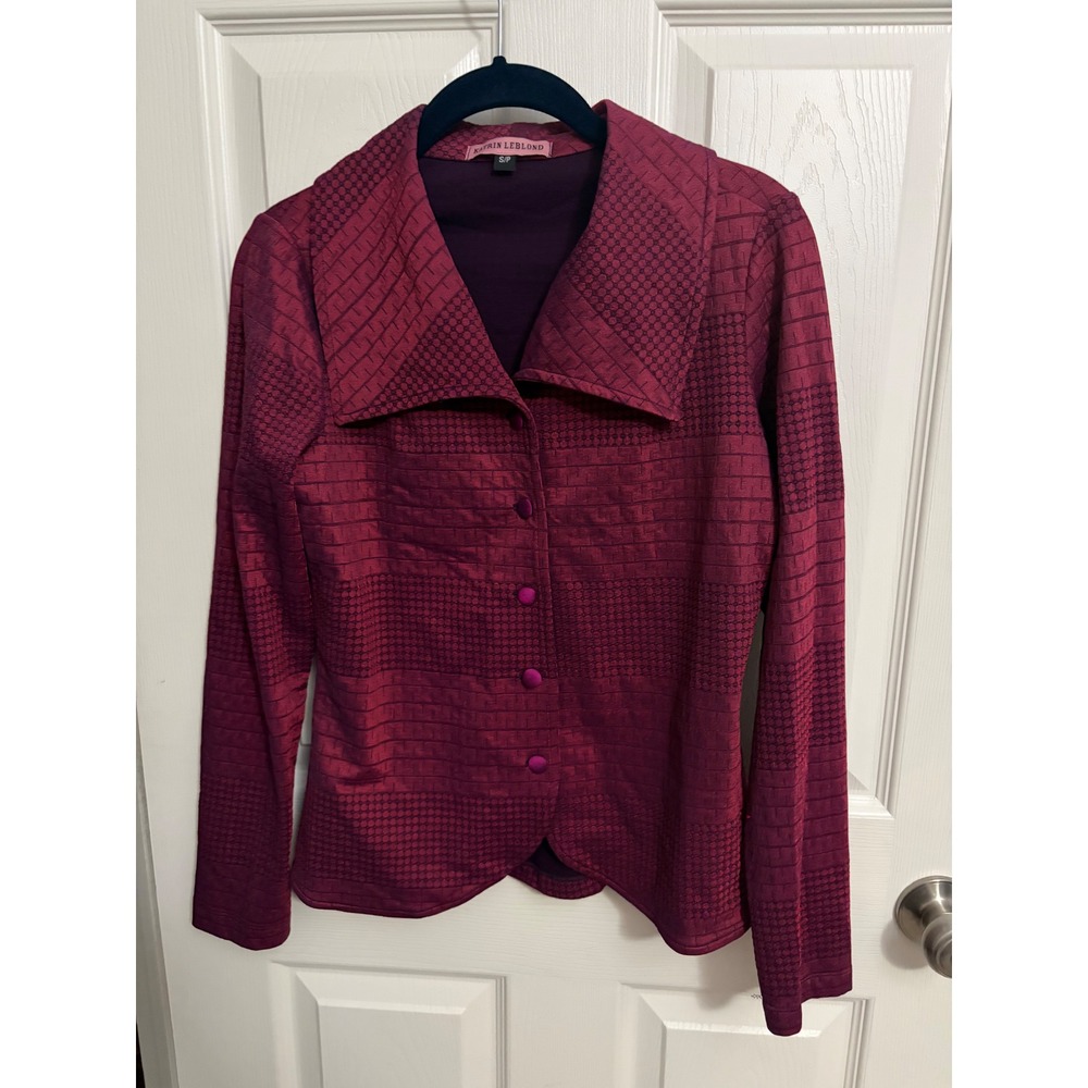 Katrin Leblond | Dark Pink Button Down Art to Wear Blouse Sz S